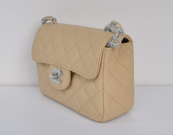 Chanel 2.55 mini Flap Bag 1115 Beige Sheepskin Silver Hardware Chanel 2.55 mini Flap Bag 1115 Beige Sheepskin Silver Hardware