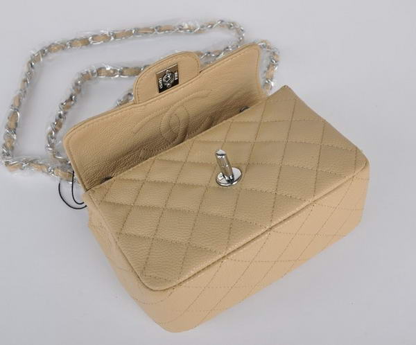 Chanel 2.55 mini Flap Bag 1115 Beige Sheepskin Silver Hardware Chanel 2.55 mini Flap Bag 1115 Beige Sheepskin Silver Hardware