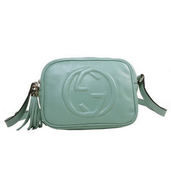 Gucci 308364 Soho Light Blue Leather Disco Bag Gucci 308364 Soho Light Blue Leather Disco Bag