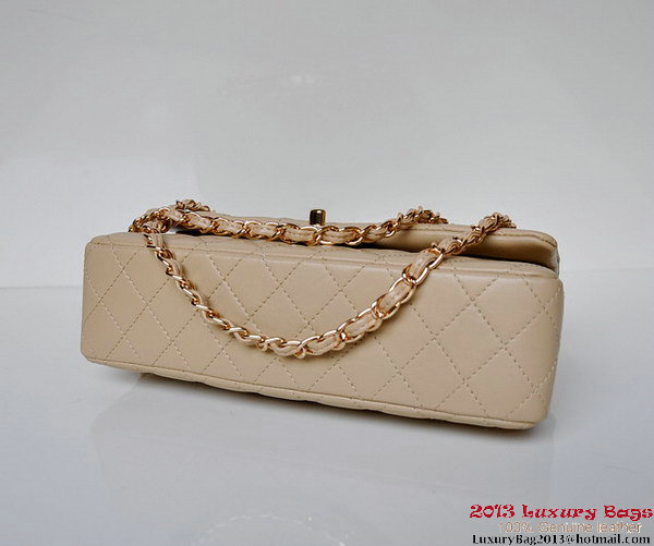Chanel A01112 Classic Flap Bag Apricot Sheepskin Gold Chanel A01112 Classic Flap Bag Apricot Sheepskin Gold