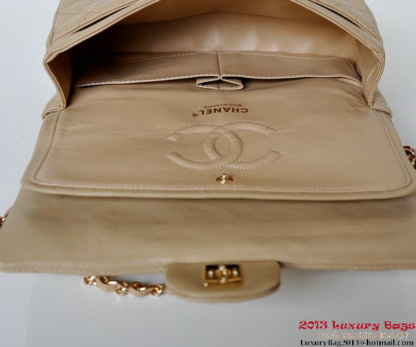 Chanel A01112 Classic Flap Bag Apricot Sheepskin Gold Chanel A01112 Classic Flap Bag Apricot Sheepskin Gold