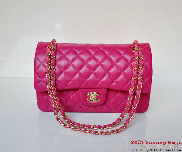 Chanel A01112 Classic Flap Bag Plum Sheepskin Gold Chanel A01112 Classic Flap Bag Plum Sheepskin Gold
