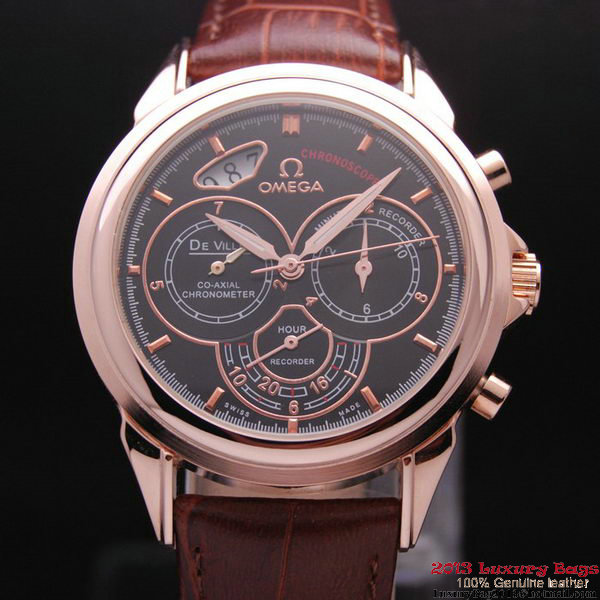 OMEGA DE VILLE CO-AXIAL CHRONOSCOPE Red Gold on Brown Leather Strap OM77426 OMEGA DE VILLE CO-AXIAL CHRONOSCOPE Red Gold on Brown Leather Strap OM77426