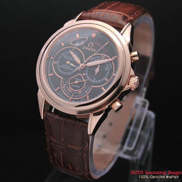 OMEGA DE VILLE CO-AXIAL CHRONOSCOPE Red Gold on Brown Leather Strap OM77426 OMEGA DE VILLE CO-AXIAL CHRONOSCOPE Red Gold on Brown Leather Strap OM77426