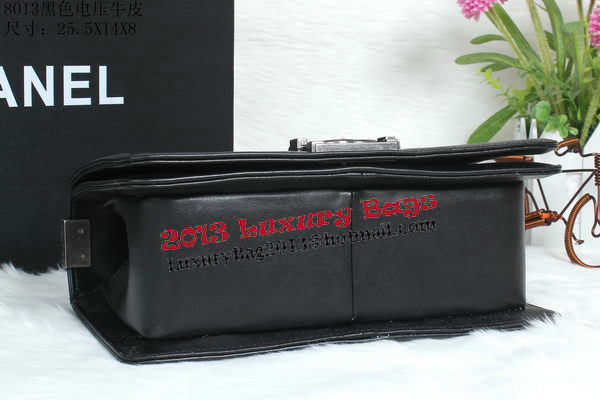 Boy Chanel Flap Shoulder Bag in Calfskin Leather A8013 Black Boy Chanel Flap Shoulder Bag in Calfskin Leather A8013 Black