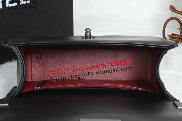 Boy Chanel Flap Shoulder Bag in Calfskin Leather A8013 Black Boy Chanel Flap Shoulder Bag in Calfskin Leather A8013 Black