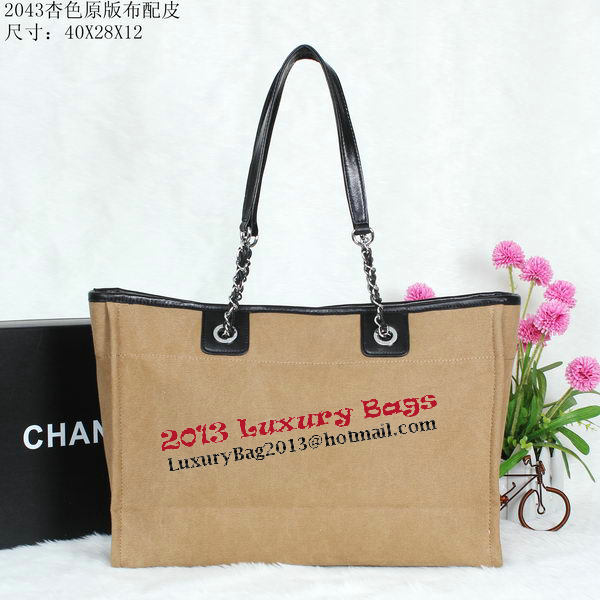 Chanel Medium Canvas Shopping Bag A2043 Apricot Chanel Medium Canvas Shopping Bag A2043 Apricot