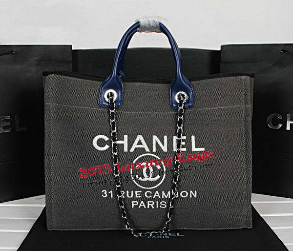 Chanel Medium Canvas Shopping Bag A67012 Gray Chanel Medium Canvas Shopping Bag A67012 Gray