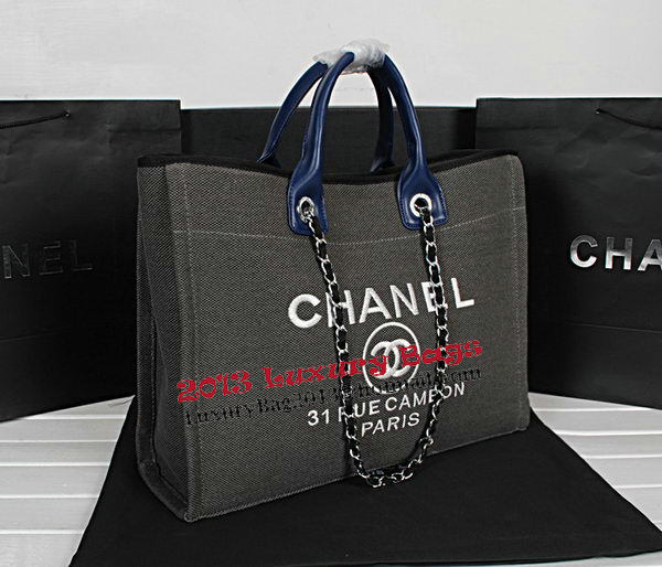 Chanel Medium Canvas Shopping Bag A67012 Gray Chanel Medium Canvas Shopping Bag A67012 Gray