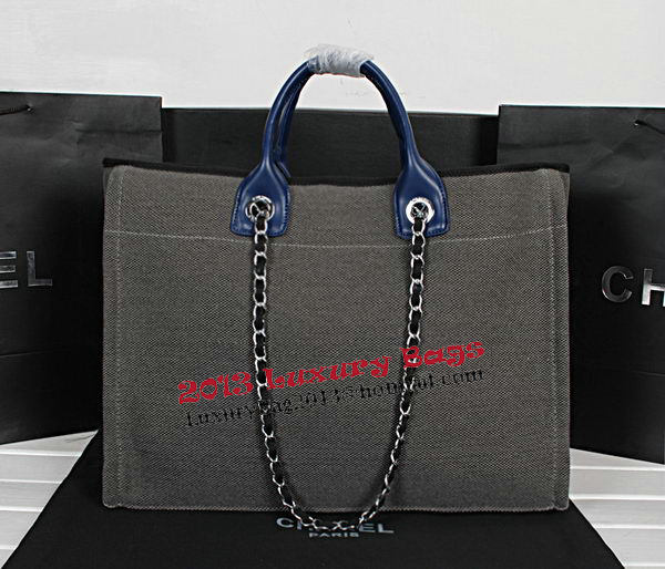 Chanel Medium Canvas Shopping Bag A67012 Gray Chanel Medium Canvas Shopping Bag A67012 Gray
