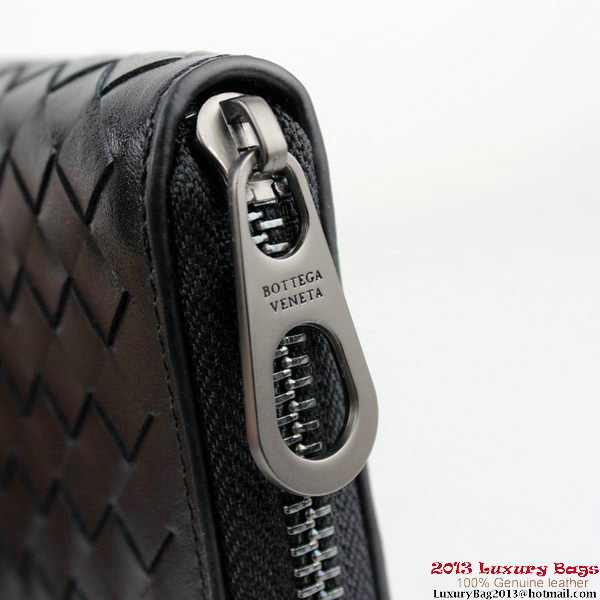 Bottega Veneta BV5017 Intrecciato Nappa Zip Around Wallet Black Bottega Veneta BV5017 Intrecciato Nappa Zip Around Wallet Black