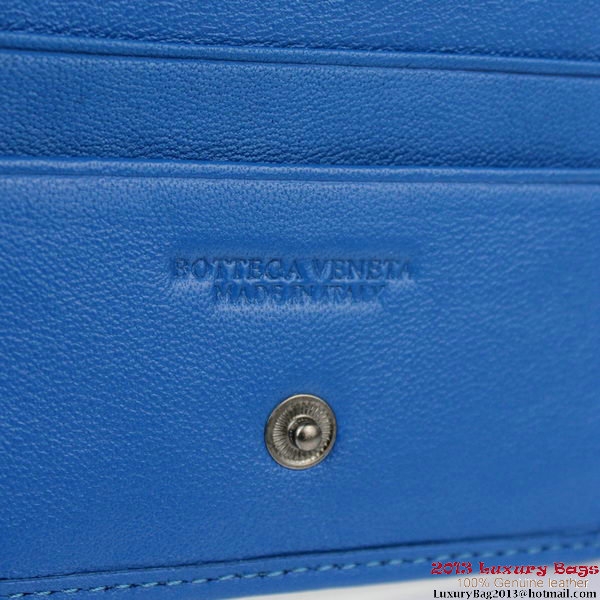 Bottega Veneta Intrecciato Light Calf Card Case BV188 Blue