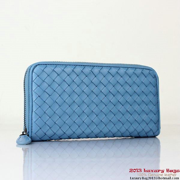 Bottega Veneta Intrecciato Nappa Continental Wallet BV1008 Light Blue Bottega Veneta Intrecciato Nappa Continental Wallet BV1008 Light Blue