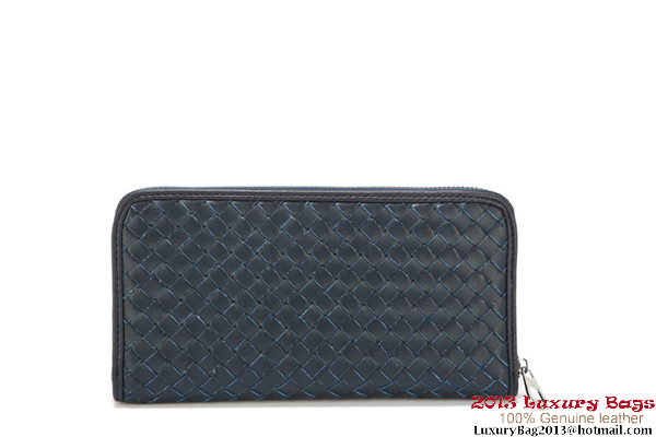 Bottega Veneta Intrecciato Nappa Zippy Wallet 115709-1 Blue Bottega Veneta Intrecciato Nappa Zippy Wallet 115709-1 Blue