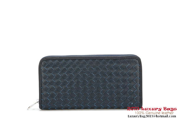 Bottega Veneta Intrecciato Nappa Zippy Wallet 115709-1 Blue Bottega Veneta Intrecciato Nappa Zippy Wallet 115709-1 Blue
