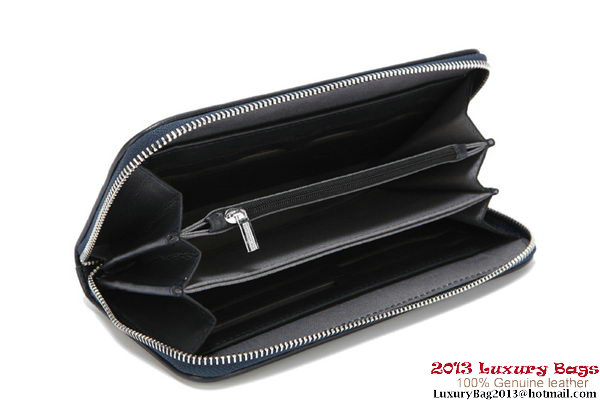 Bottega Veneta Intrecciato Nappa Zippy Wallet 115709-1 Blue Bottega Veneta Intrecciato Nappa Zippy Wallet 115709-1 Blue