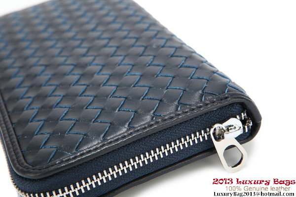 Bottega Veneta Intrecciato Nappa Zippy Wallet 115709-1 Blue Bottega Veneta Intrecciato Nappa Zippy Wallet 115709-1 Blue
