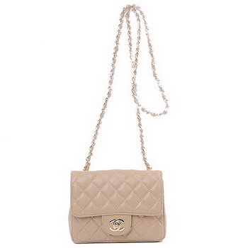 Chanel mini Classic Flap Bag Apricot Sheekskin 1115 Gold