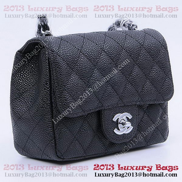 Chanel mini Classic Flap Bag Black Cannage Patterns 1115 Silver Chanel mini Classic Flap Bag Black Cannage Patterns 1115 Silver