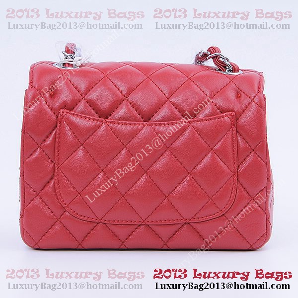 Chanel mini Classic Flap Bag Red Sheekskin 1115 Silver Chanel mini Classic Flap Bag Red Sheekskin 1115 Silver
