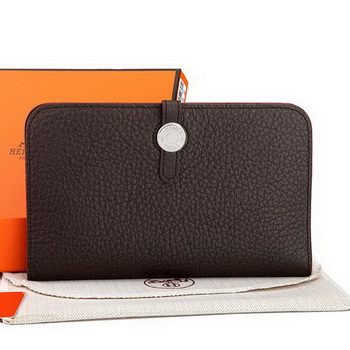 Hermes Dogon Combined Wallet A508 Dark Brown Hermes Dogon Combined Wallet A508 Dark Brown