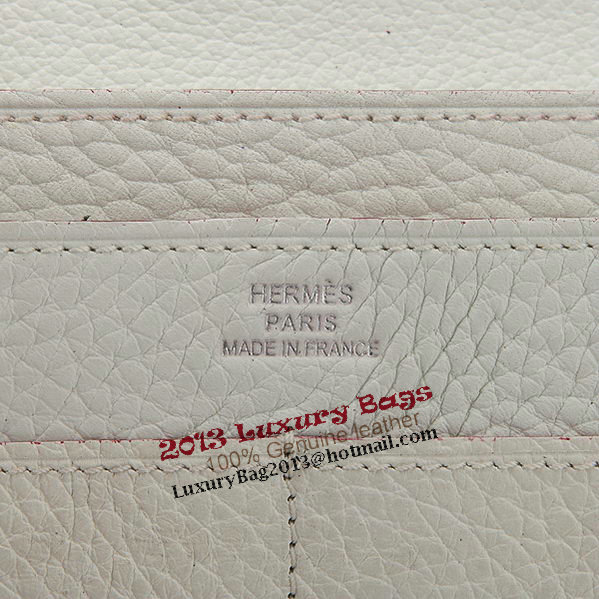 Hermes Dogon Combined Wallet A508 White