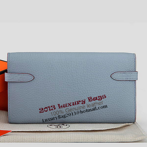 Hermes Kelly Original Leather Bi-Fold Wallet A708 SkyBlue Hermes Kelly Original Leather Bi-Fold Wallet A708 SkyBlue