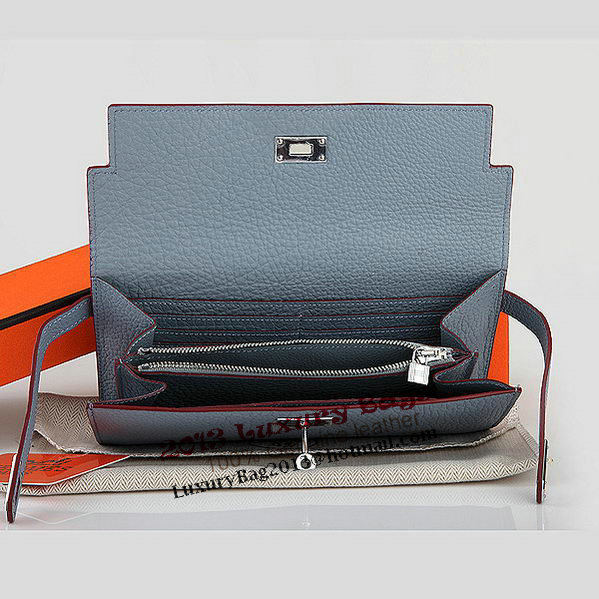 Hermes Kelly Original Leather Bi-Fold Wallet A708 SkyBlue Hermes Kelly Original Leather Bi-Fold Wallet A708 SkyBlue