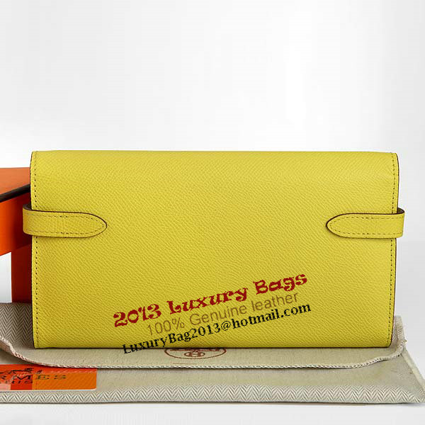 Hermes Kelly Original Saffiano Leather Bi-Fold Wallet A708 Lemon Hermes Kelly Original Saffiano Leather Bi-Fold Wallet A708 Lemon