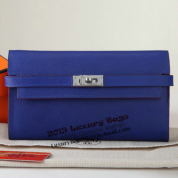 Hermes Kelly Original Saffiano Leather Bi-Fold Wallet A708 RoyalBlue Hermes Kelly Original Saffiano Leather Bi-Fold Wallet A708 RoyalBlue