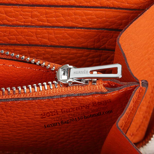Hermes Zipper Wallet Original Leather A309 Orange Hermes Zipper Wallet Original Leather A309 Orange