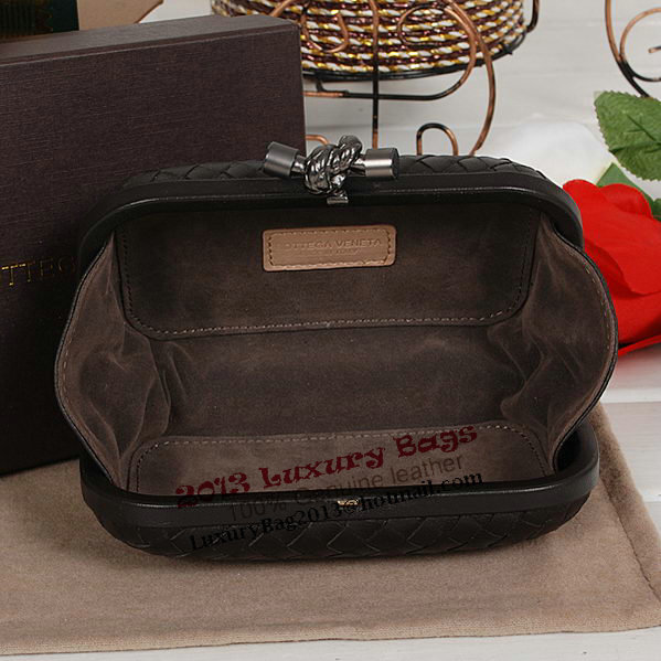 Bottega Veneta Intrecciato Sheepskin Impero Ayers Knot Clutch 11308 Black Bottega Veneta Intrecciato Sheepskin Impero Ayers Knot Clutch 11308 Black