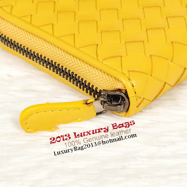 Bottega Veneta Intrecciato Nappa Zip Around Wallet BV20017 Lemon