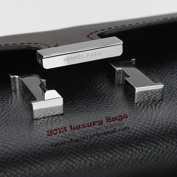 Hermes Constance Long Wallets Original Calfskin Leather A909 Black Hermes Constance Long Wallets Original Calfskin Leather A909 Black