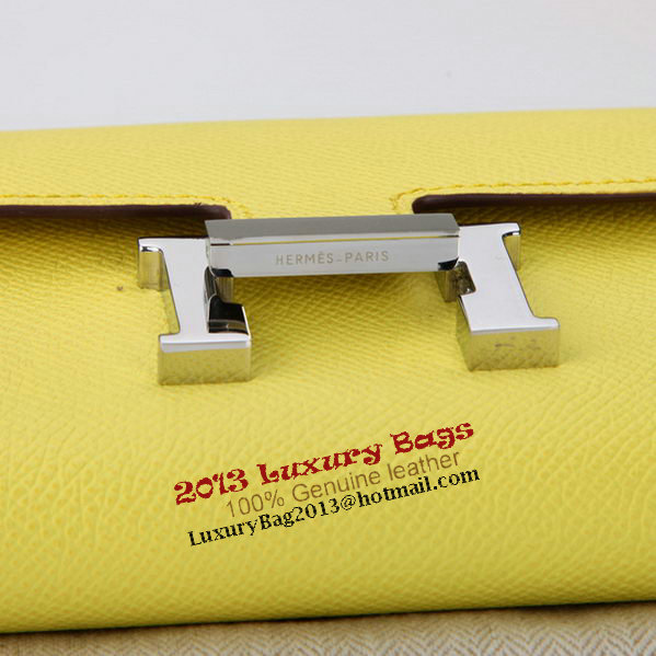 Hermes Constance Long Wallets Original Calfskin Leather A909 Lemon Hermes Constance Long Wallets Original Calfskin Leather A909 Lemon