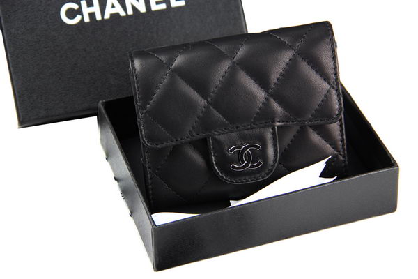 Chanel Matelasse Wallet Original Sheepskin Leater A50082 Black