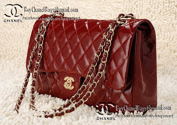 Chanel Classic Flap Bag Patent Leather CHA1113 Burgundy Chanel Classic Flap Bag Patent Leather CHA1113 Burgundy