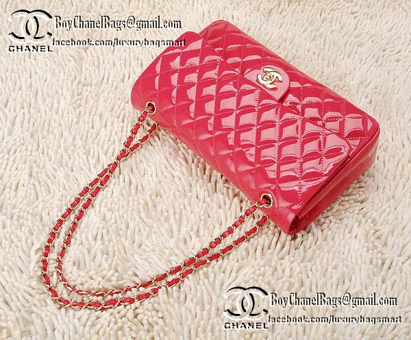 Chanel Classic Flap Bag Patent Leather CHA1113 Peach Chanel Classic Flap Bag Patent Leather CHA1113 Peach