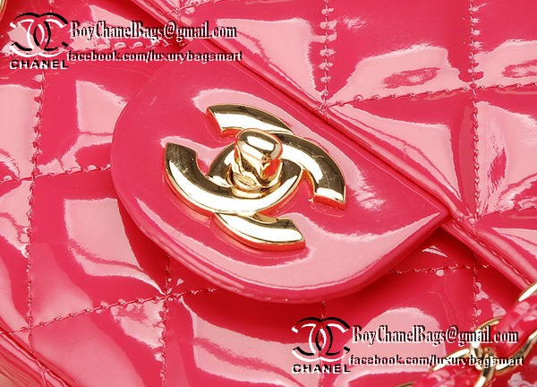 Chanel Classic Flap Bag Patent Leather CHA1113 Peach Chanel Classic Flap Bag Patent Leather CHA1113 Peach
