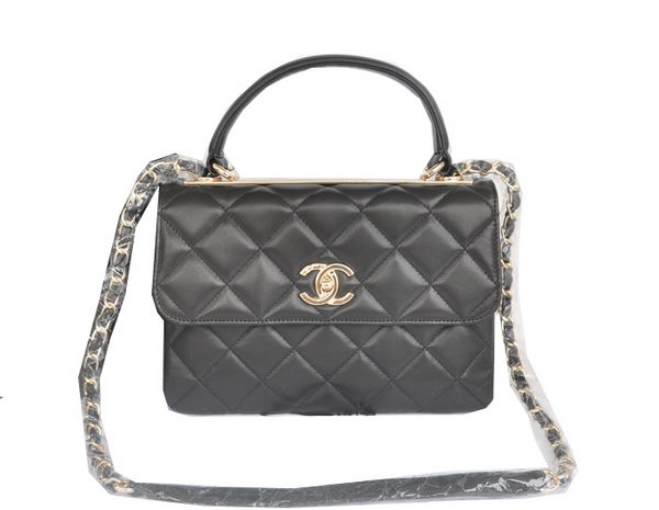 Chanel Classic Top Handle Bag Original Sheepskin Leather CHA92236 Black