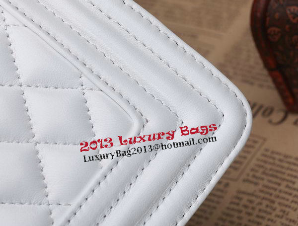 Chanel Boy Flap Shoulder Bag White Original Calfskin Leather CHA67086 Silver Chanel Boy Flap Shoulder Bag White Original Calfskin Leather CHA67086 Silver