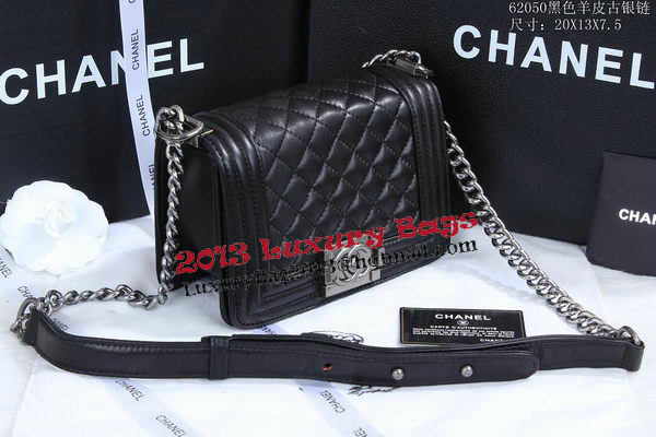 Boy Chanel Flap Shoulder Bag in Sheepskin Leather A62050 Black Boy Chanel Flap Shoulder Bag in Sheepskin Leather A62050 Black