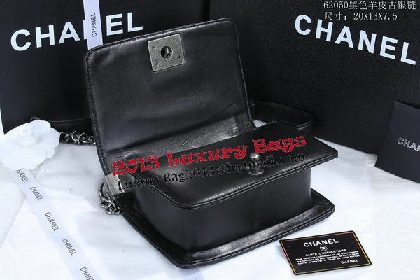 Boy Chanel Flap Shoulder Bag in Sheepskin Leather A62050 Black Boy Chanel Flap Shoulder Bag in Sheepskin Leather A62050 Black
