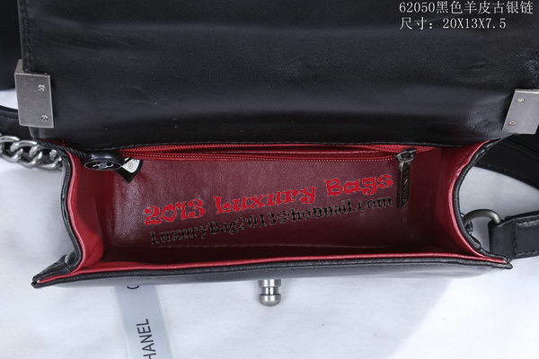 Boy Chanel Flap Shoulder Bag in Sheepskin Leather A62050 Black Boy Chanel Flap Shoulder Bag in Sheepskin Leather A62050 Black