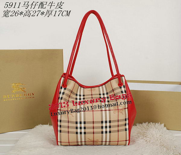 BurBerry Small Haymarket Check Tote Bag B5911 Red BurBerry Small Haymarket Check Tote Bag B5911 Red