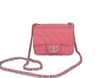 Chanel mini Classic Flap Bag Pink Original Sheekskin CHA1115 Silver Chanel mini Classic Flap Bag Pink Original Sheekskin CHA1115 Silver