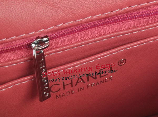Chanel mini Classic Flap Bag Pink Original Sheekskin CHA1115 Silver