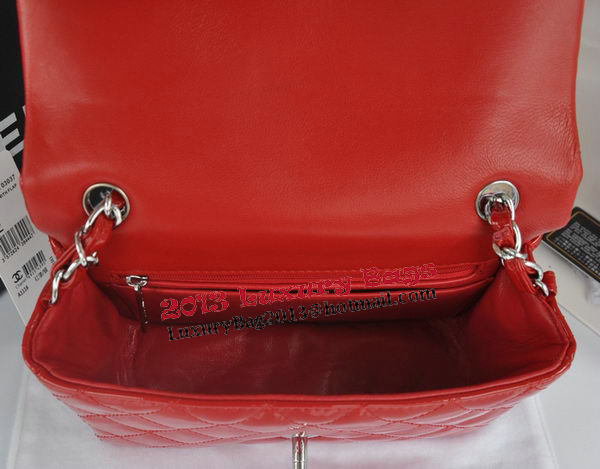 Chanel mini Classic Flap Bag Red Original Patent CHA1116 Silver Chanel mini Classic Flap Bag Red Original Patent CHA1116 Silver