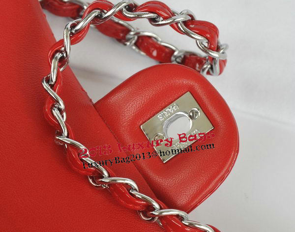 Chanel mini Classic Flap Bag Red Original Patent CHA1116 Silver Chanel mini Classic Flap Bag Red Original Patent CHA1116 Silver