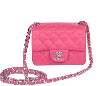 Chanel mini Classic Flap Bag Rose Original Sheekskin CHA1115 Silver Chanel mini Classic Flap Bag Rose Original Sheekskin CHA1115 Silver